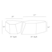 DJ5012 Chaka Cocktail Tables, Set of 2 Product Line Drawing