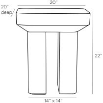 DJ5017 Spiazzo End Table Product Line Drawing