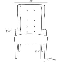DJ8085 Idol Wing Chair Platinum Tweed Smoke Product Line Drawing