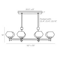 DJ89001 Holm Chandelier Product Line Drawing