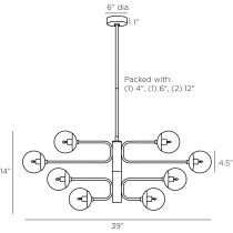 DLC18 Baltimore Chandelier Product Line Drawing