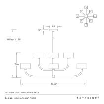 DLC40 Louis Chandelier Product Line Drawing