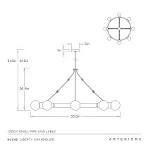 DLC42 Liberty Chandelier Product Line Drawing
