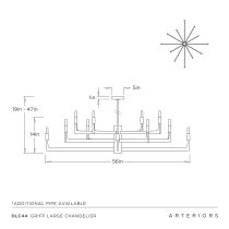DLC44 Griff Large Chandelier Product Line Drawing