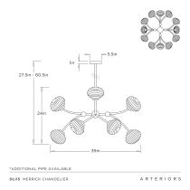 DLI15 Merrick Chandelier Product Line Drawing