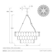 DMC36 Leon Large Chandelier Product Line Drawing