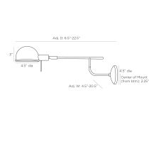 DWC01 Tempe Sconce Product Line Drawing