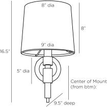 DWI09-107 Allman Sconce Product Line Drawing