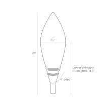 DWS01 Tidal Sconce Product Line Drawing