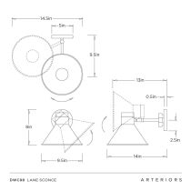 DWC98 Lane Sconce Product Line Drawing