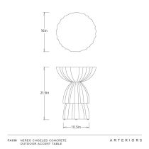 FAS18 Nereo Chiseled Concrete Outdoor Accent Table Product Line Drawing