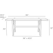 FDI02 Westheimer Dining Table Product Line Drawing