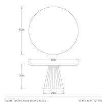 FDI06 Rinny Large Dining Table Product Line Drawing