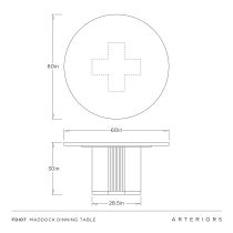 FDI07 Maddock Dining Table Product Line Drawing
