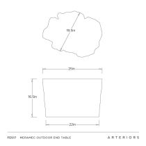 FES17 Meramec Outdoor End Table Product Line Drawing