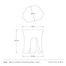 FES18 Bruttii Legged Outdoor Accent Table Product Line Drawing