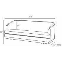 FFU04 Bishop Sofa Frost Linen White Oyster Product Line Drawing