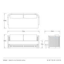FFS07 Emoto Outdoor Sofa Product Line Drawing