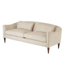 FFU05 Vincent Sofa Textured Ivory Dark Walnut Angle 2 View