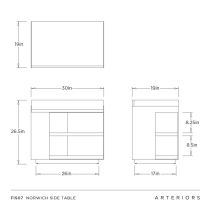FIS07 Norwich Side Table Product Line Drawing
