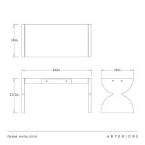 FKS08 Myra Desk Product Line Drawing