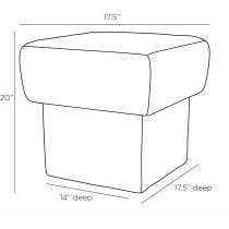 FOU03 Athens Ottoman Olive Bouclé Product Line Drawing