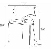 FRI05 Aisha Dining Chair Product Line Drawing