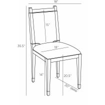 FRI07 Burdock Dining Chair Product Line Drawing