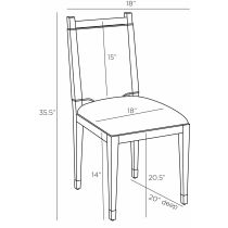 FRI08 Burdock Dining Chair Product Line Drawing