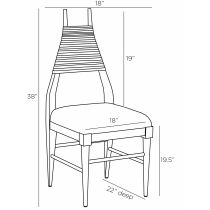 FRI11 Biziki Dining Chair Product Line Drawing