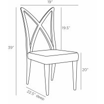 FRS09 Xavier Dining Chair Product Line Drawing