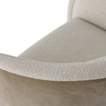 FRU05 Aljona Swivel Chair Cream Sherpa Oyster Leather Back Angle View