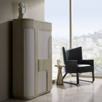 FRI09 Bleu Wingback Chair Enviormental View 1