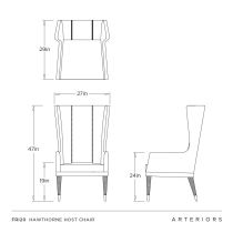 FRI20 Hawthorne Host Chair Product Line Drawing