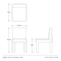 FRI32 Matilda Dining Chair Product Line Drawing