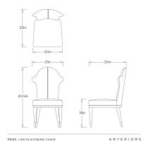 FRI33 Lincoln Dining Chair Product Line Drawing