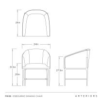 FRI36 Osbourne Dining Chair Product Line Drawing