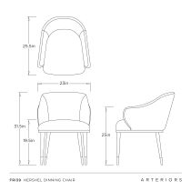 FRI39 Hershel Dining Chair Product Line Drawing