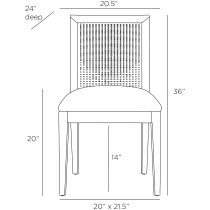 FRS05 Palmer Armless Dining Chair Product Line Drawing