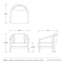FRS29 Sobek Textured Back Outdoor Lounge Chair Product Line Drawing