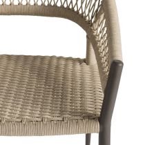FRS33 Aurelie Woven Outdoor Dining Chair Back Angle View