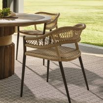 FRS33 Aurelie Woven Outdoor Dining Chair Enviormental View 1