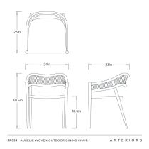 FRS33 Aurelie Woven Outdoor Dining Chair Product Line Drawing