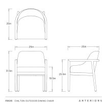 FRS35 Chilton Outdoor Dining Chair Product Line Drawing