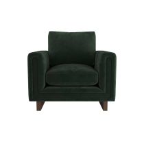 FRU03 Lovell Chair Forest Velvet Dark Walnut Angle 1 View