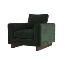 FRU03 Lovell Chair Forest Velvet Dark Walnut Angle 2 View
