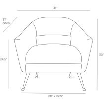 FRU04 Weddington Chair Polar Bouclé Product Line Drawing