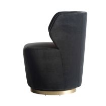 FRU08 Poppy Chair Midnight Grey Performance Velvet Angle 2 View