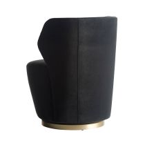 FRU08 Poppy Chair Midnight Grey Performance Velvet Back View 