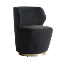 FRU08 Poppy Chair Midnight Grey Performance Velvet 